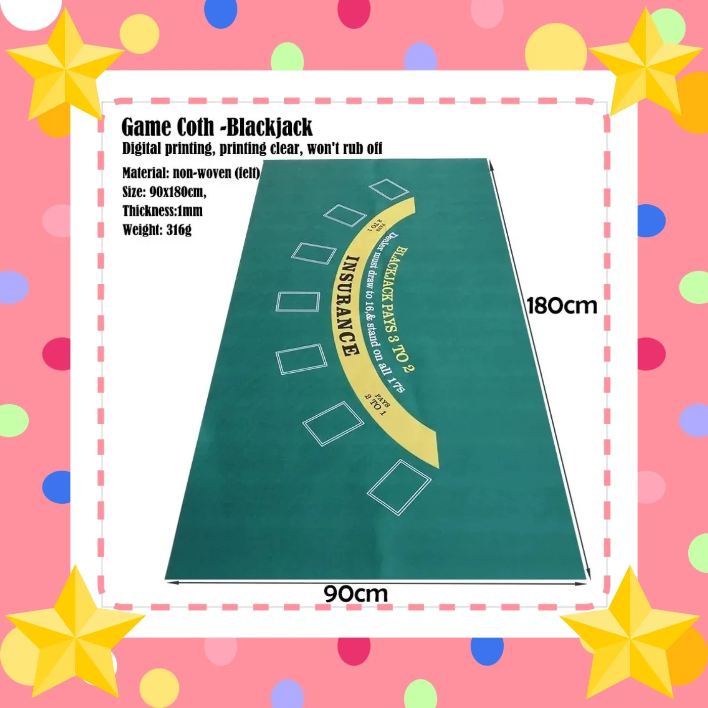 

Коврик для покерного стола из нетканого материала 1,8x0,9 м, 21-точечная игровая ткань, неораллельный игровой опыт для сбора профессиональных игроков