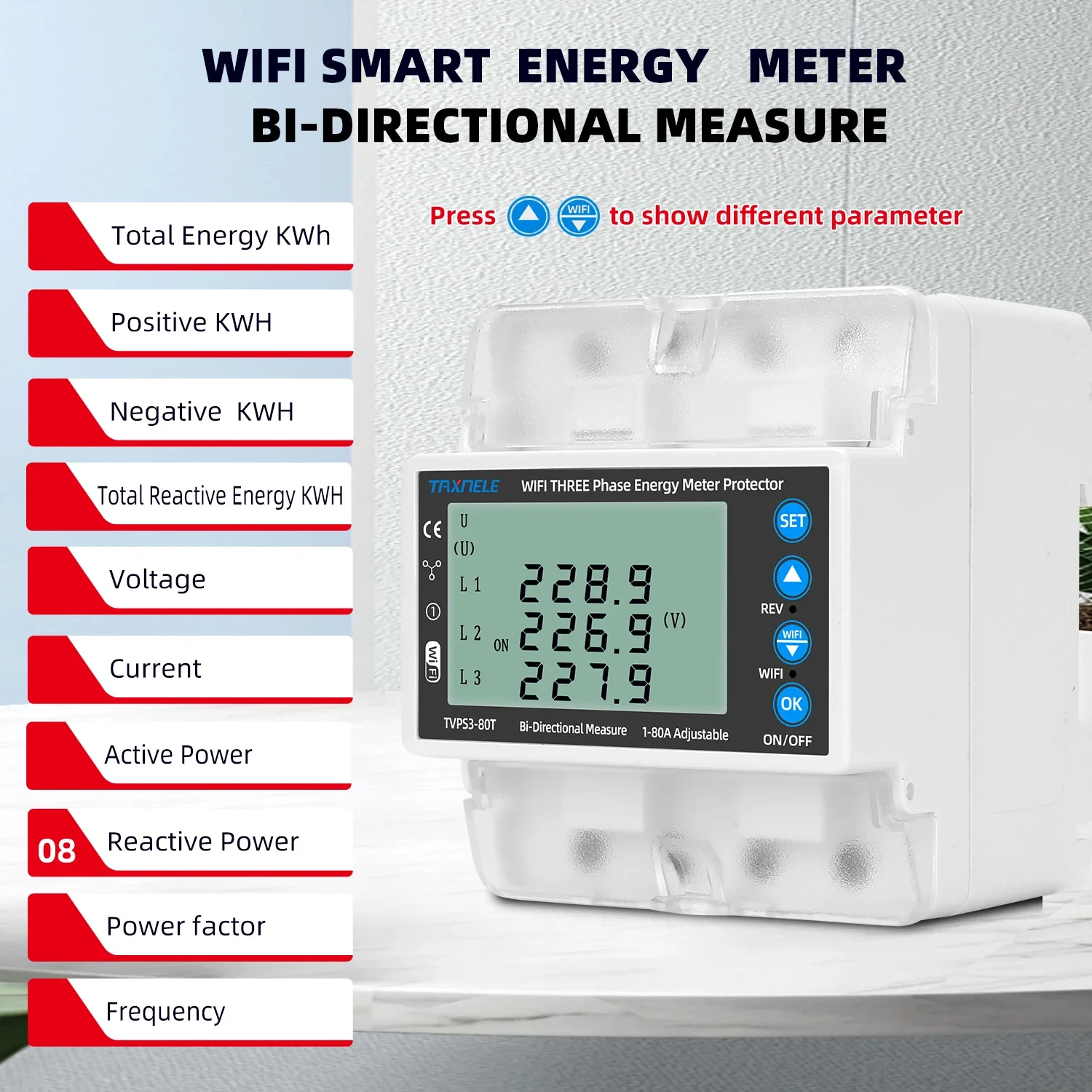 

Hot Sale TUYA WiFi Smart Circuit Breaker 380V 3 Phase 4 Wire Over Under Voltage Protector Relay Energy Power KWh Bidirectional M