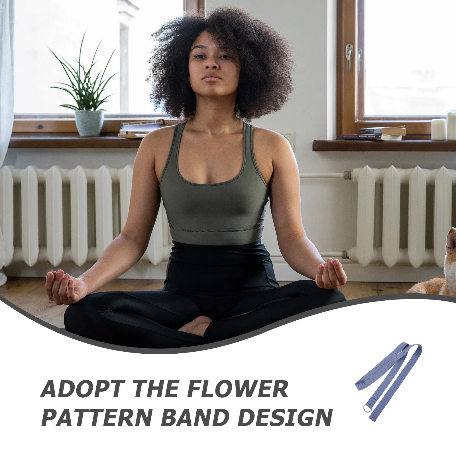 

Yoga Pull Band Flower Pattern Soft Washable Stretching Strap Reusable Exercise Band Fitness Workout Supplies Fitness Bands