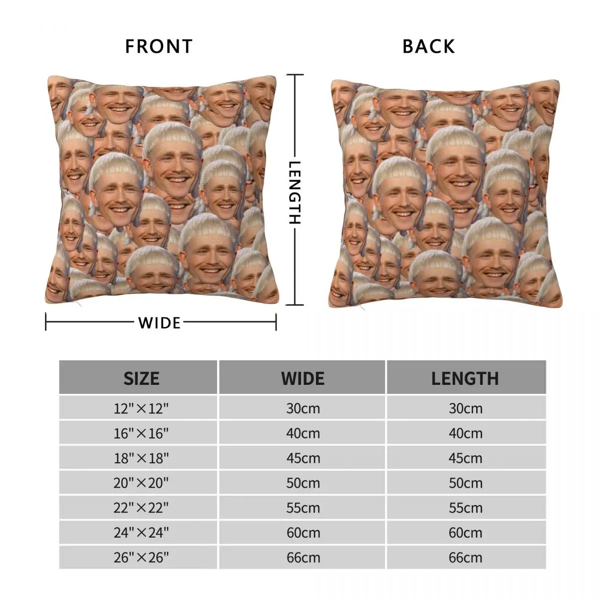 Joost Klein Funny Head Pillowcase Printing Polyester Cushion Cover Decor Throw Pillow Case Cover Bed Square 40*40cm