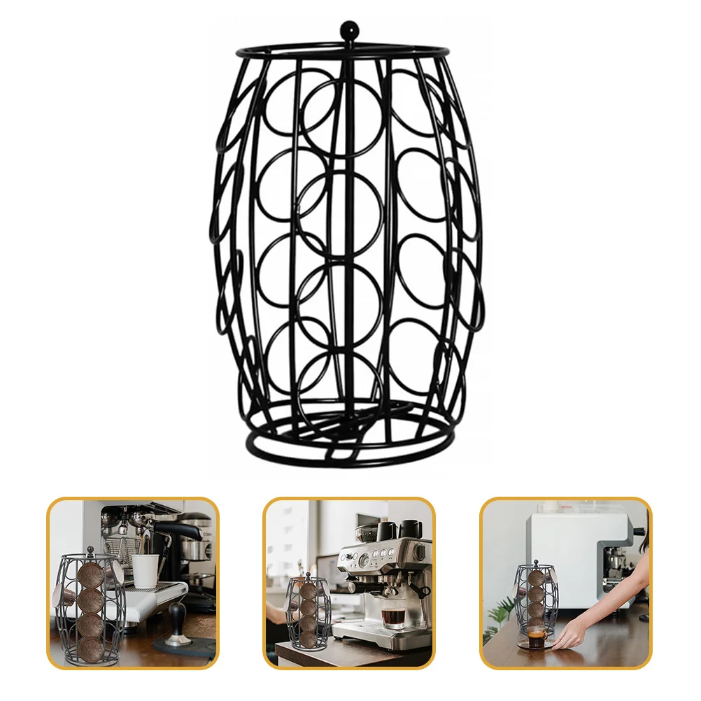 حامل كبسولات القهوة القابل للدوران، رف تخزين كبسولات حديدية، منظم 360 درجة، موفر للمساحة، ملحقات القهوة المكتبية للمطبخ