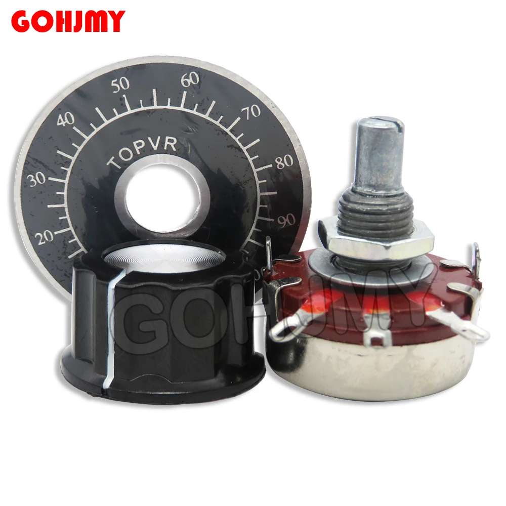 1 Set = 3PCS WTH118 DIY Kit Parts 2W 1A Potentiometer 1K 2.2K 4.7K 10K 22K 47K 100K 470K 1M MF-A03 + WHT118 +  0-100