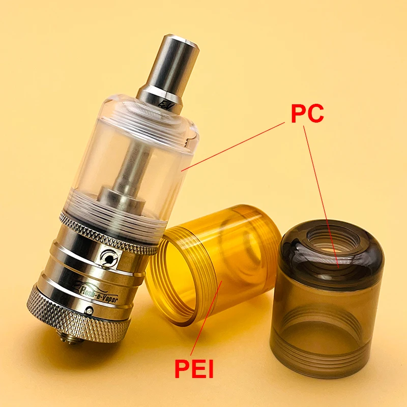 YFTK 교체용 PEI PC 벨 캡, YFTK 플래시 e-Vapor V4.5S + 스타일 RTA 재건 탱크 베이프 무화기