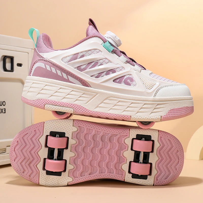 

Детские каблуки на осень и зиму 2025: невидимые выдвижные детские роликовые туфли на 4 колеса для мальчиков и девочек