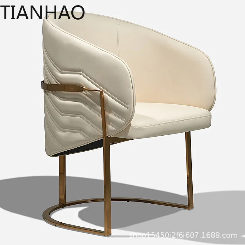 Modern Minimalist Dining Chair for Home Restaurant Hotel Office Lobby Use Italian Style Luxury Upholstered Backrest