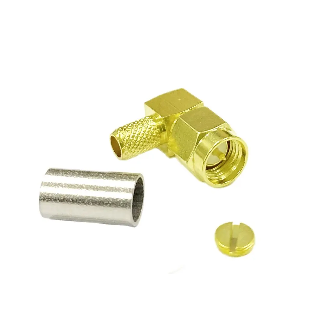 

1PC New SMA Crimp Male Right Angle Connector For LMR240 Cable Wholesale Wire