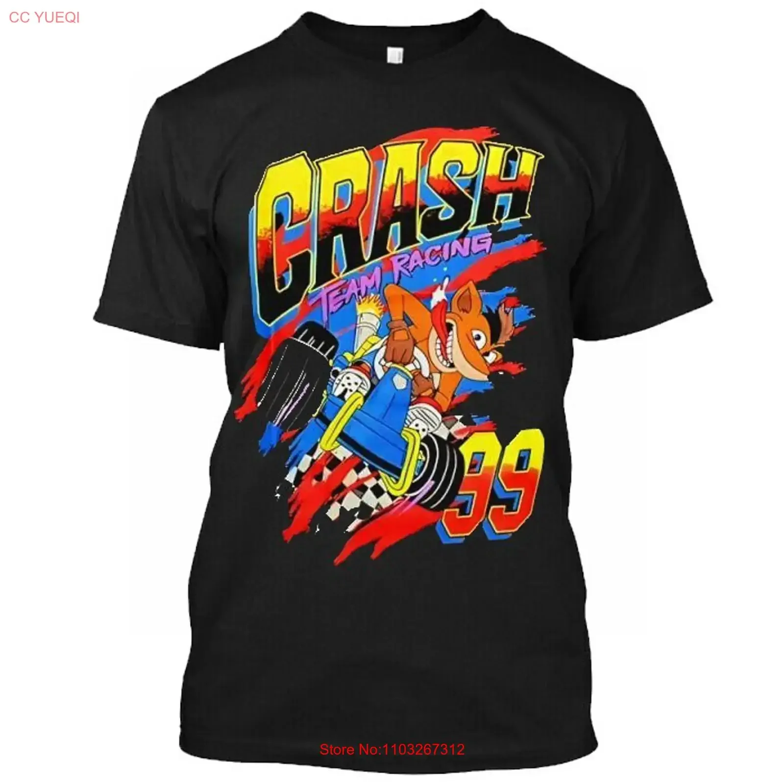 Camisetas Crash Team Racing, camiseta clásica hecha en EE. UU., talla S 2XL, estilo vintage lavado, ropa de calle para hombre, transpirable y elegante