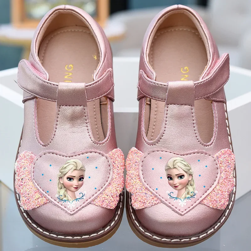 Scarpe in pelle per ragazze Disney scarpe da principessa Lolita scarpe con suola morbida primavera scarpe da bambina in pelle per bambini primavera