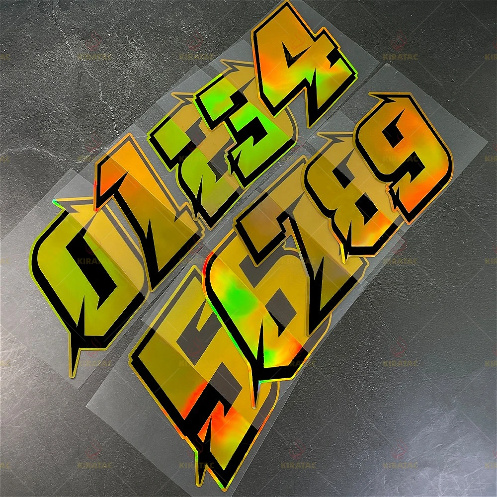 

1PC Gold Number Motorcycle Sticker Waterproof for Motorcycle Helmet Windshield Fuel Tank Car Trunk Scooter Universal Vinyl Decal