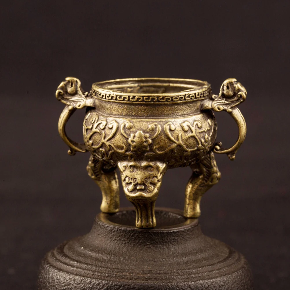 

Brass Incense Burner Home Decor Relaxing nament Small Censer Elegant Compact Desktop Decorative Effect Excellent