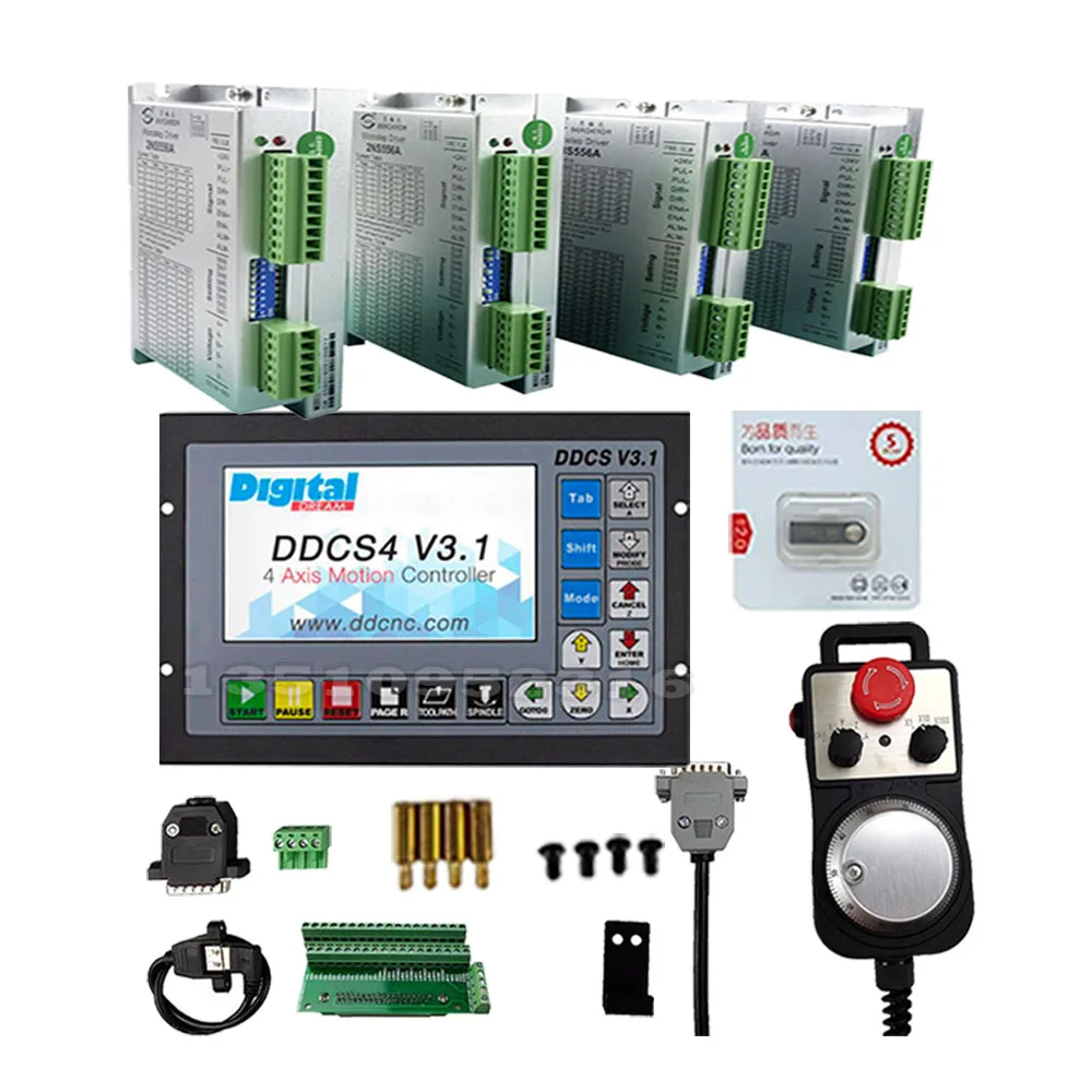 Ddcsv3.1 3/4 แกนออฟไลน์ Standalone Controller 500khz รหัส G Stepper Motor Driver 2ns556a สําหรับ 3nm Nema23/34 มอเตอร์