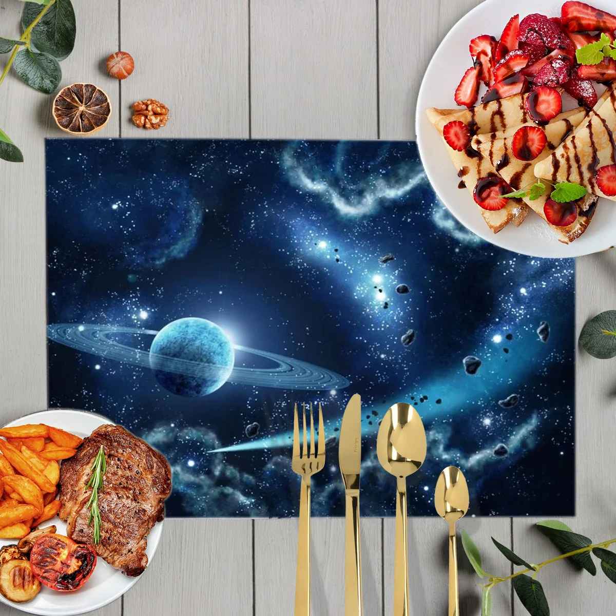 Multicolor Galaxy Star Moon Table Mats for Dining Magic Space Planet Table Tableware Mat Coffee Cup Pads Kitchen Accessories