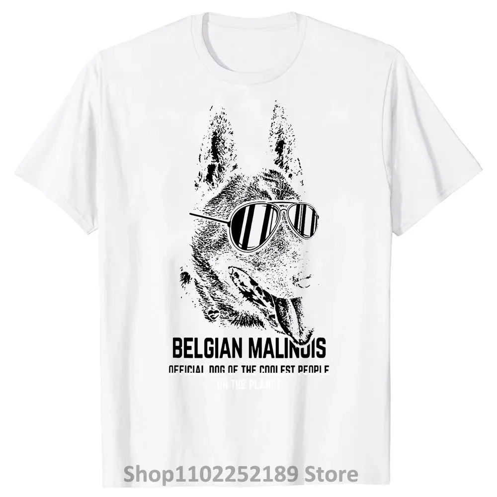 Novelty Awesome Belgian Malinois Official Dog of The Coolest Lovers T Shirts Graphic Cotton Short Sleeve Gifts Summer T-shirt