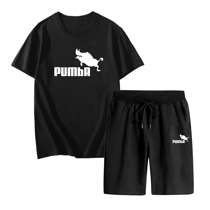 

2025 Summer Hot Sale Mens T-shirt Tracksuit High Quality Pure Cotton Tops and Sport Fifthpants Male Home Outdoor Casual Tees Set