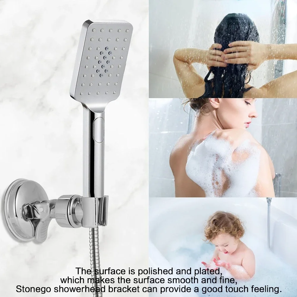 Adjustable Shower Rack Suction Cup Type Lotus Canopy Bracket Handheld Shower Head Bathroom Nozzle Fixed Base Home Pet Clean