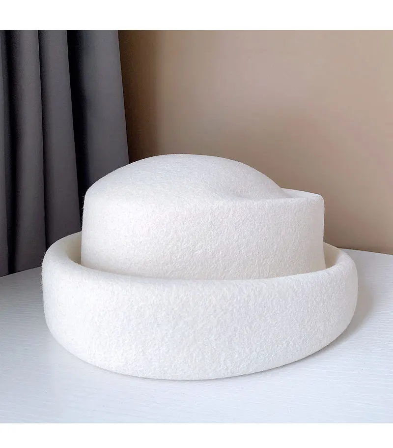 2022 neue Australische Wolle Vintage Mode Fedora Hut Für Frauen Damen Französisch Elegante Berets Designer Eimer Hut – Detail 5