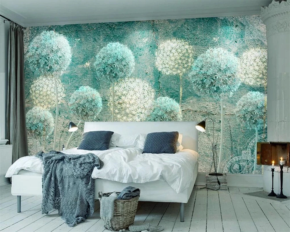 Custom Photo mural European retro abstract dandelion 3d wallpaper Living room sofa TV background bedroom restaurant study Hotel