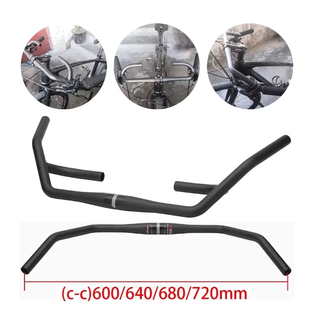 Guidon de vélo VTT confortable et populaire, diamètre 31,8 mm, texture carbone, style rétro, coudé et écarté vers l'extérieur, pour modification et amélioration