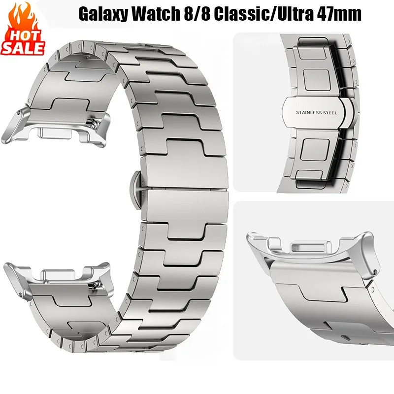 

Титановый металлический ремешок для Samsung Galaxy Watch 8 40 44 мм/классический 46 мм прочный браслет Galaxy Watch Ultra 2025 47 мм аксессуары