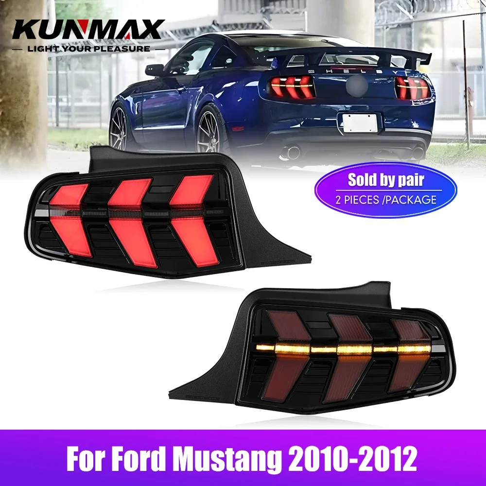 1 комплект светодиодных задних фонарей для Ford Mustang 2010-2012, задние фонари с тормозом, задние противотуманные фары, указатель поворота