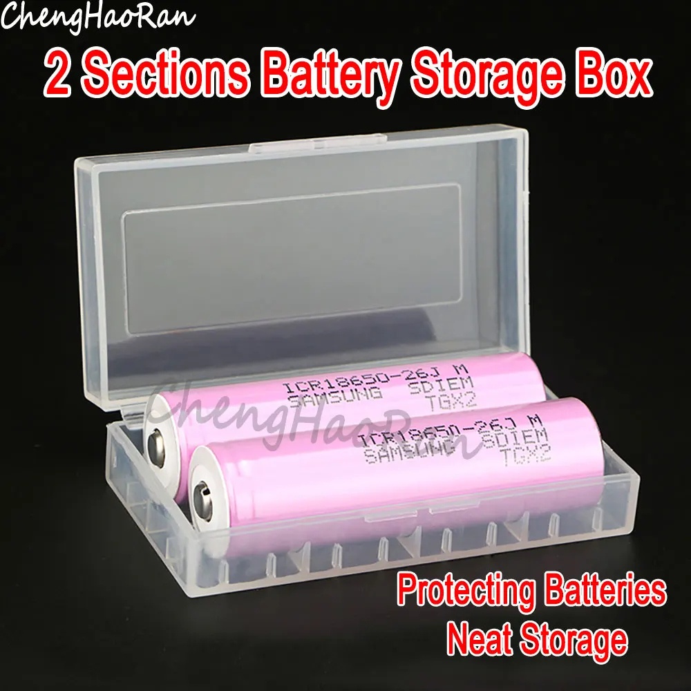 1 piece For 18650 Battery Storage Box 18650 Battery Box For 2 Sections 18650 Battery Plastic Protection Battery Storage Box