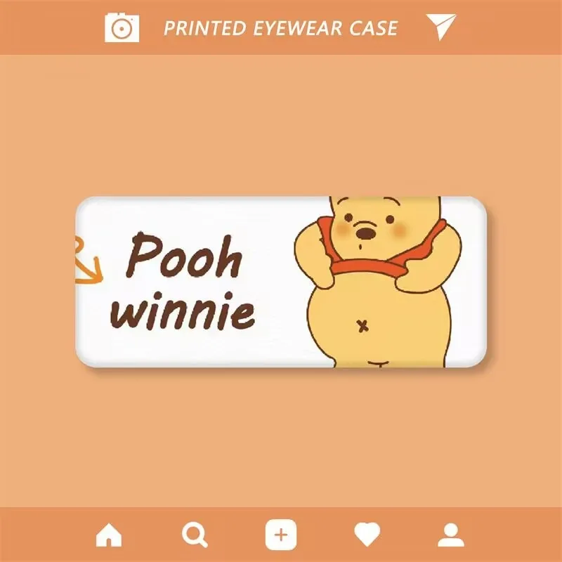 Winnie the Pooh animation periferiche cartoon creative glasses storage box cute simple high-look portable miopia glasses case