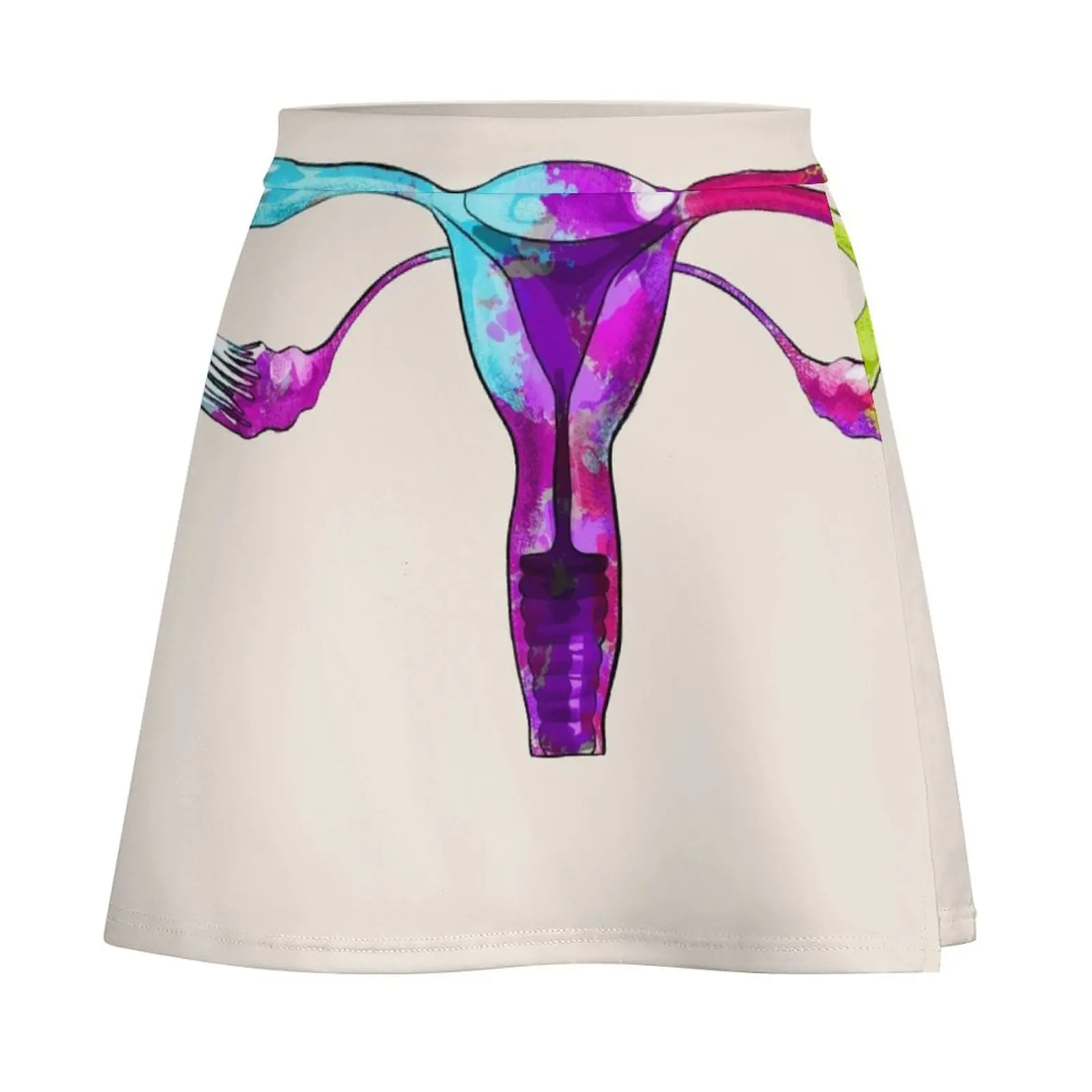 Color Uterus Pro choice Feminist blue purple watercolor Mini Skirt rave outfits for women Dresses Korean skirts Mini Skirt