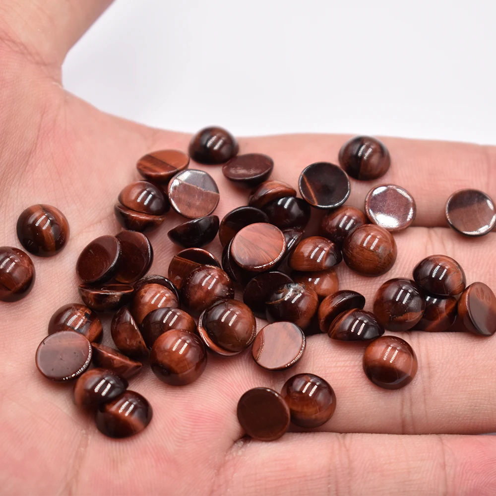 Großhandel 50 Stück/Lot Modische, hochwertige 10mm gemischte runde CAB-CABOCHON Natursteinperlen für Schmuckzubehör, kostenloser Versand – Detail 14