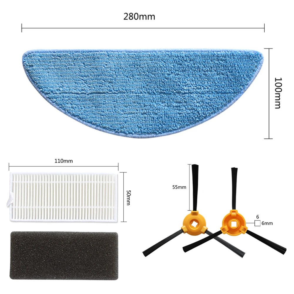 ل Conga M50 / M50 للمكنسة الكهربائية X-Treme 4 مرشحات 5 ممسحة ملابس 6 فرش جانبية ملحقات أجهزة التنظيف
