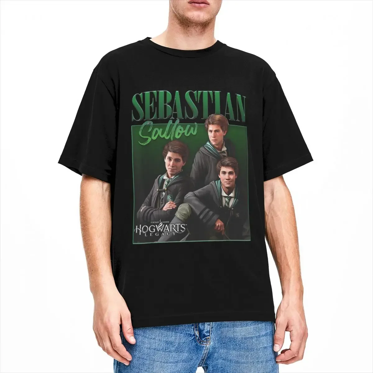 Novelty Sebastian Sallow Collage T-Shirts Men Women Crewneck Pure Cotton Bootleg Short Sleeve Tees Plus Size Clothing