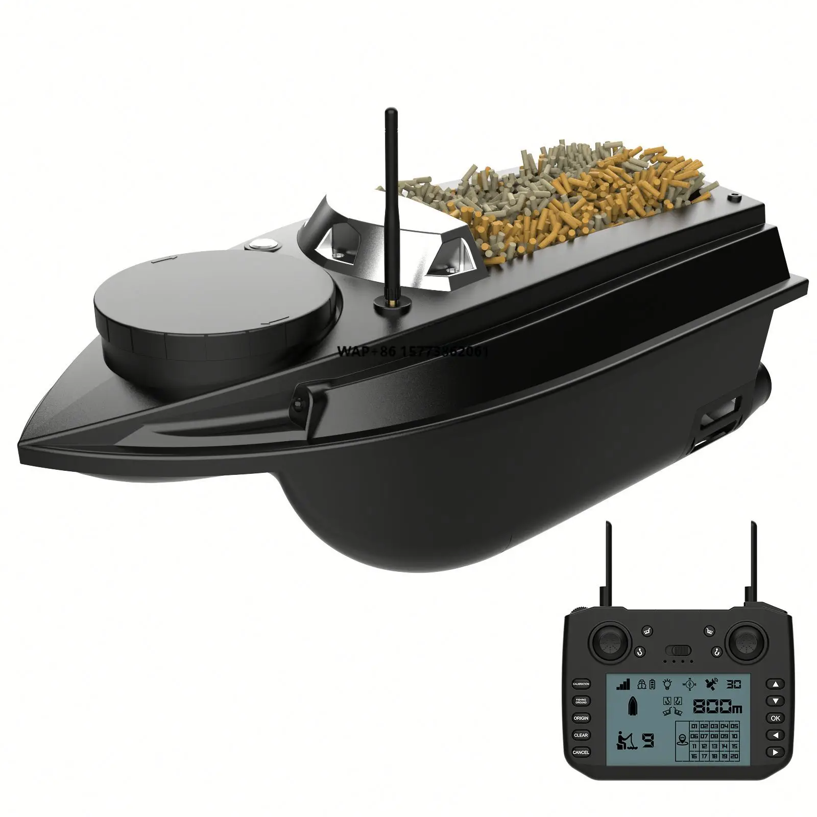 

V030 High Speed 3KG Capacity Dual Middle Tanks 12V RC Bait Boat for Carp Fishing With 180 Storage Position Locating Points