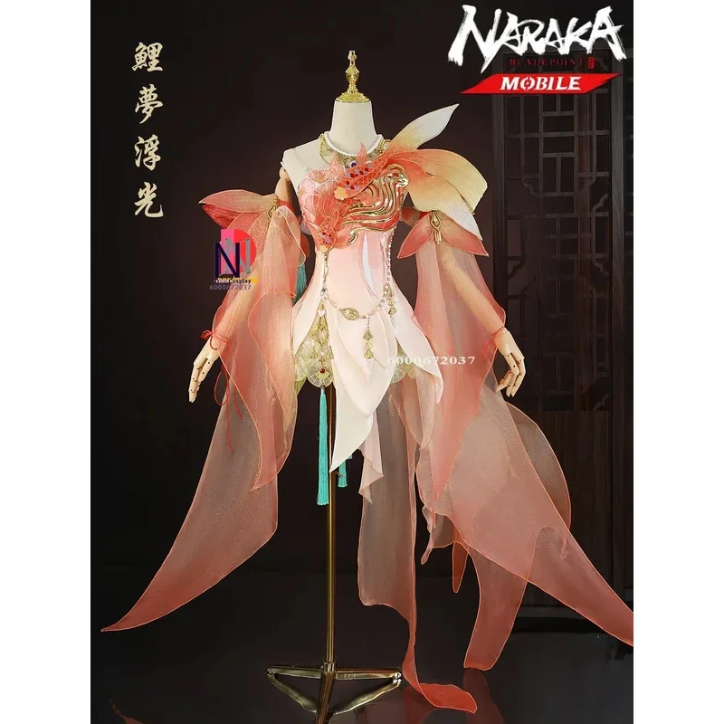 

Naraka Bladepoint Tarka Ji Dreamy Koi Cosplay Costume High Quality Kurumi God-Tier Outfit Halloween Party for Anime Fansx,3;b'2.