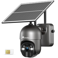 Ctronics 4G Surveillance Camera Outdoor Solar Panel 8W 14400mAh Battery Wireless Security Camera 2K Night Vision Auto Tracking