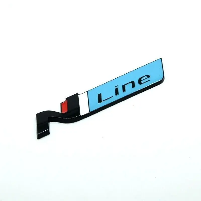 (Black blue) N Line Car Rear Trunk Emblem Sticker Badge for Elantra Sonata