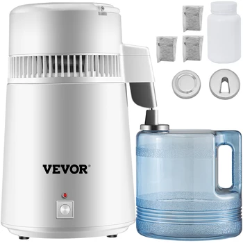 Vevor-内部ステンレス鋼水蒸留器,浄水器,浄水器,収集ボトル付き浄水器,4l,750w
