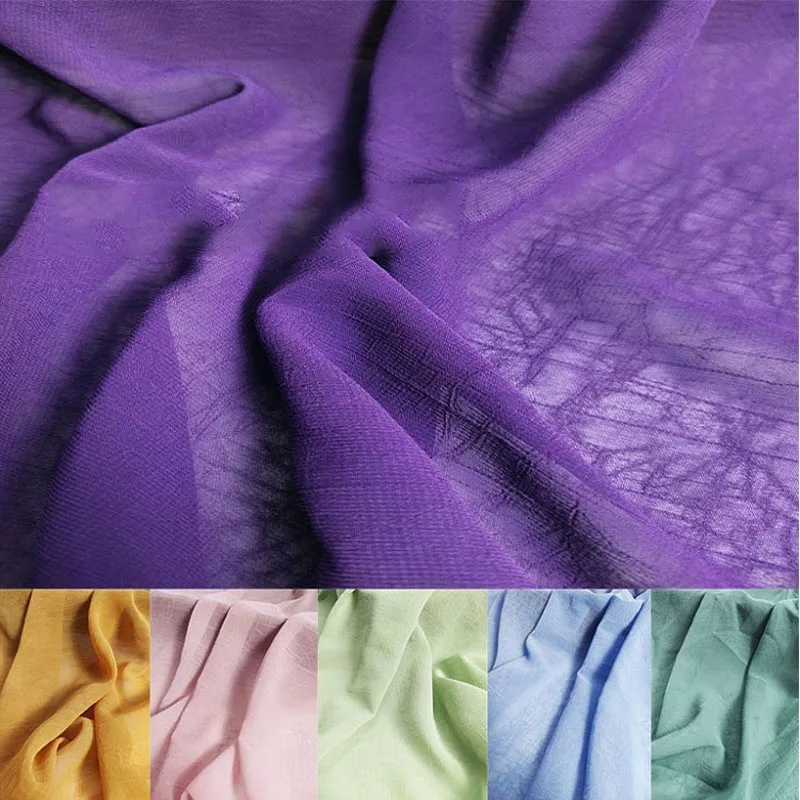 75D Hand Zerkratzt Textur Muster Chiffon Stoff Durch Die Meter für Kleidung Kleid Nähen Geprägt