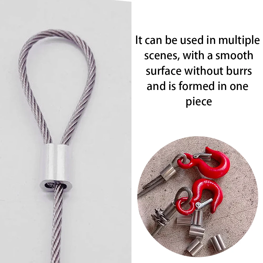 20-100 Double Hole Cable Crimp Ring 8-Shape Aluminum Sleeve Clamps For 1/1.2/1.5/2/3/4/5/6mm Steel Wire Rope Fixed Accessories