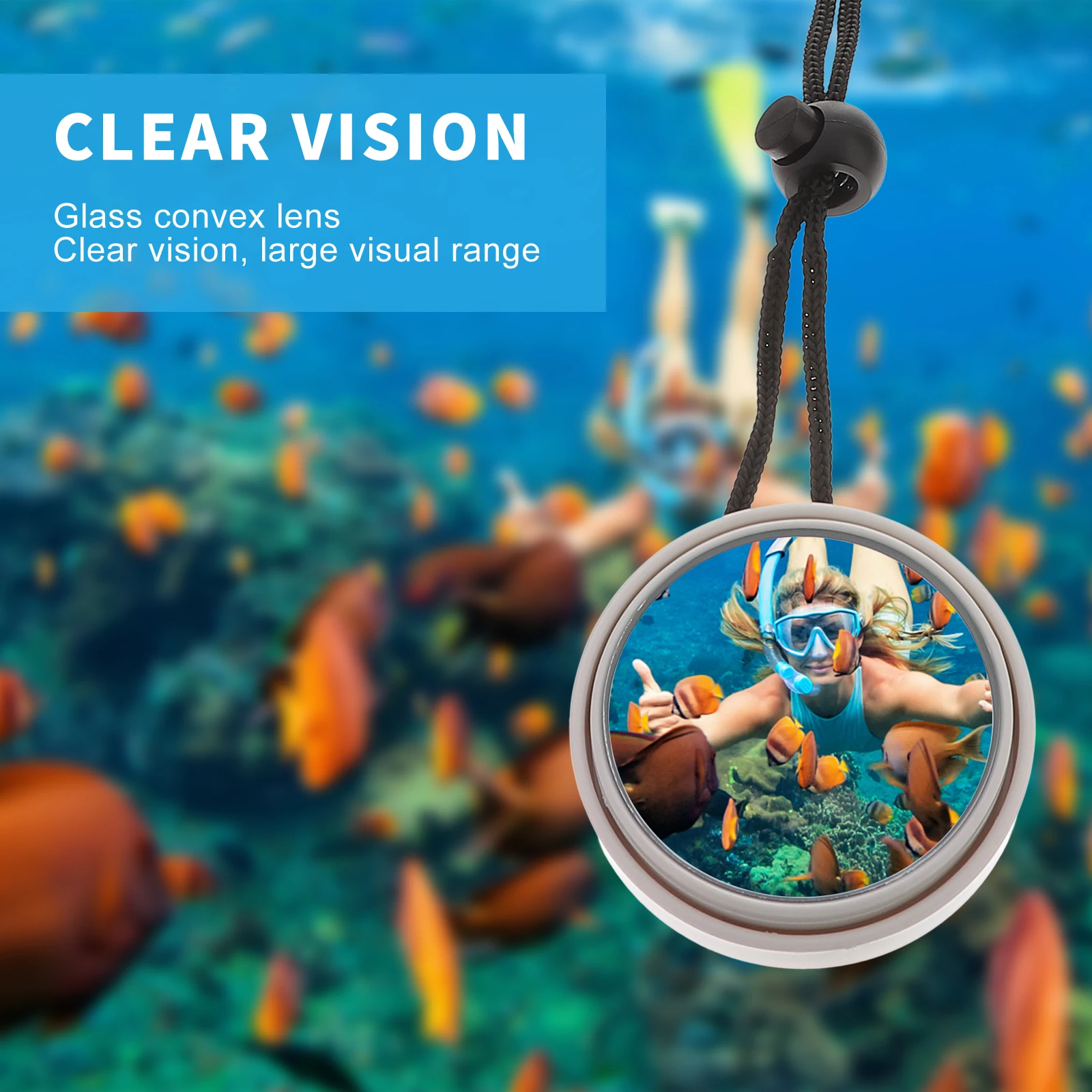 

1Pcs Scuba Diving Mirror with Adjustable Cord and Stopper Degree Field of View for Underwater Cave Boat Safety