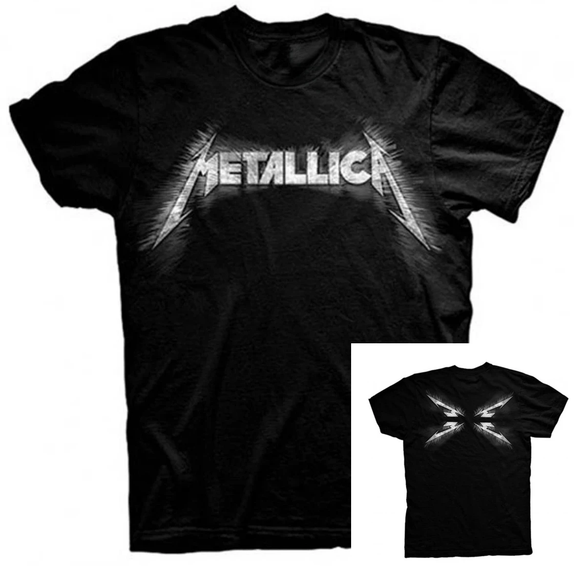 Metallica Spiked Band T-Shirt, 100 % Baumwolle, Grafik-T-Shirt für Herren und Damen, Sommer-Streetwear-Top