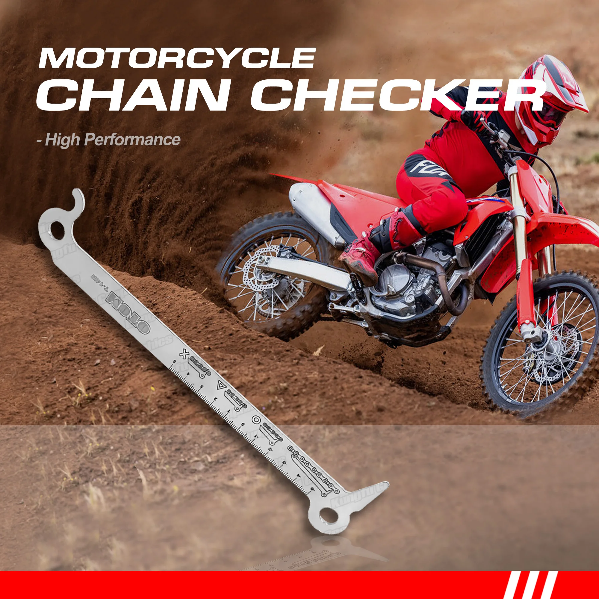

Motorcycle Chain Checker Wear Indicator Tool Chain Maintenance Repair Tool Fit 520 525 530 Chain Stainless Steel