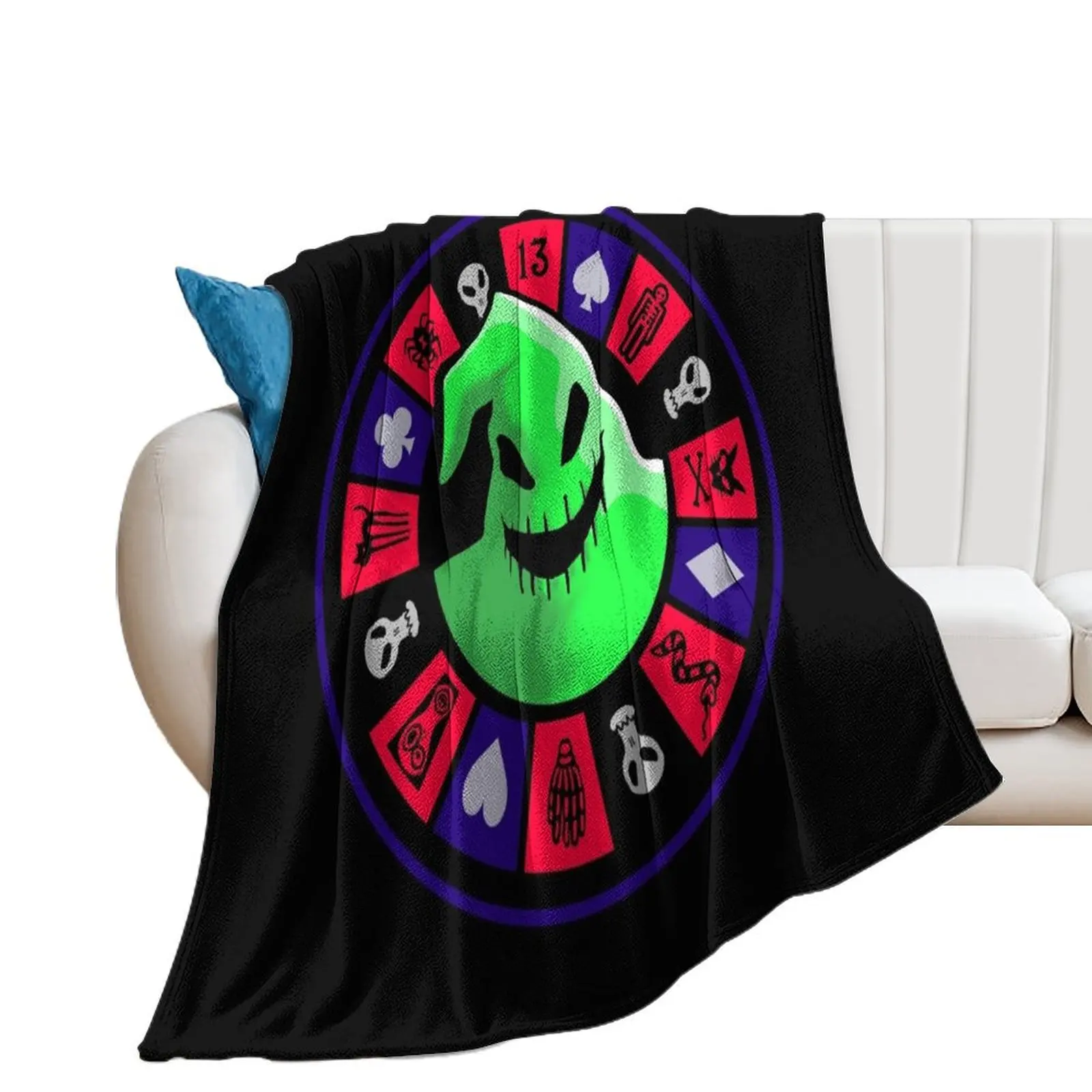 Oogie Boogie Roulette Coin Throw Blanket Loose heavy to sleep Warm Flannels Blankets