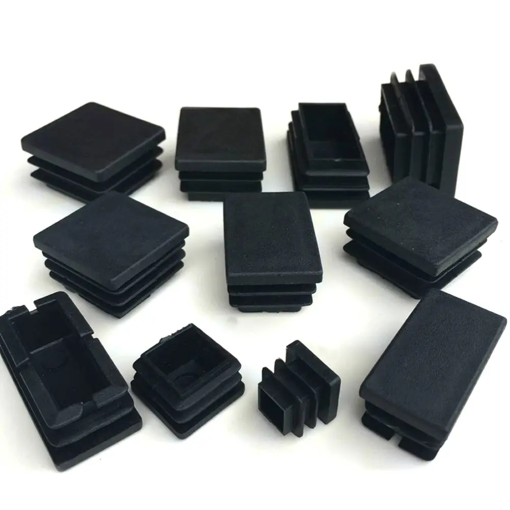 

2/4/8pcs Rectangle Plastic Black Blanking End Cap Caps Tube Pipe Inserts Plug Bung Steel Leg Stopfen 10x20mm~30x100mm