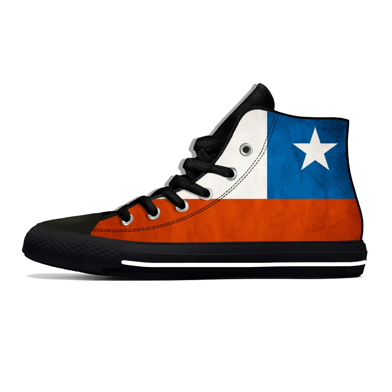 

Hot Chilean Flag Chile Patriotic Cool Breathable Casual Shoes High Top Lightweight Summer Classic Board Shoes Men Women Sneakers