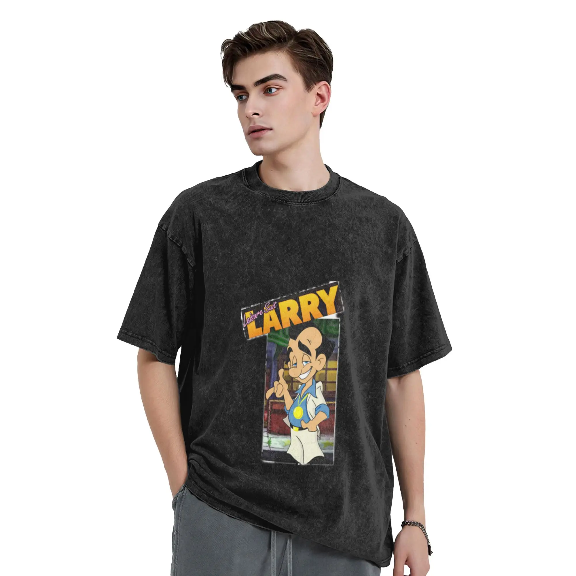 Leisure suit Larry Classic Trendy A Washed T Shirt Men's Women's Oversized Cotton Tees Tops
