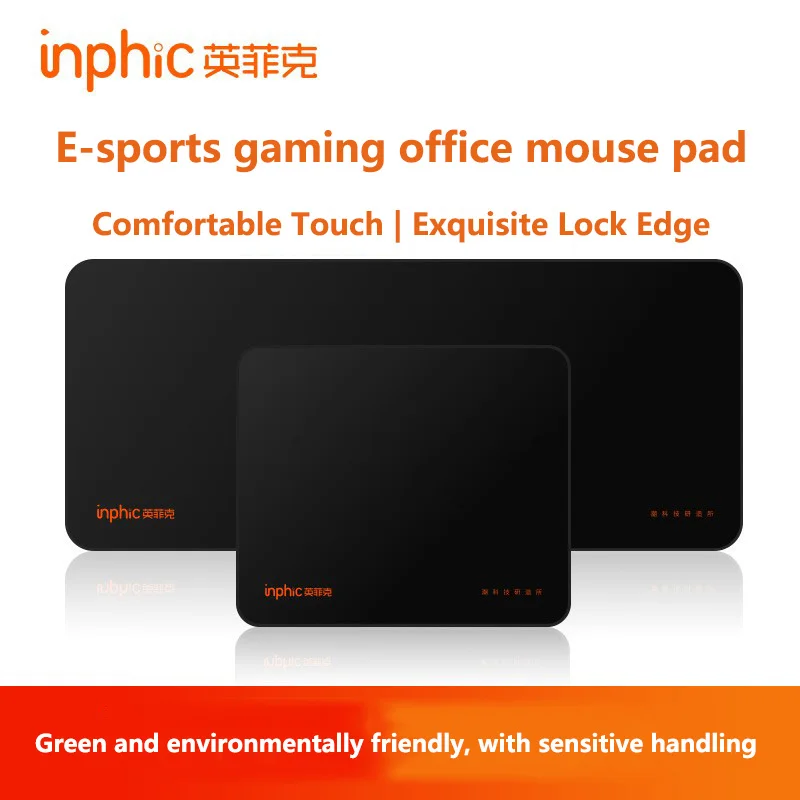 Inphic Increase the Size and Thickness of the Lock Edge Mouse Pad Keyboard Pad For Laptop Office Home E-sports game Large Black