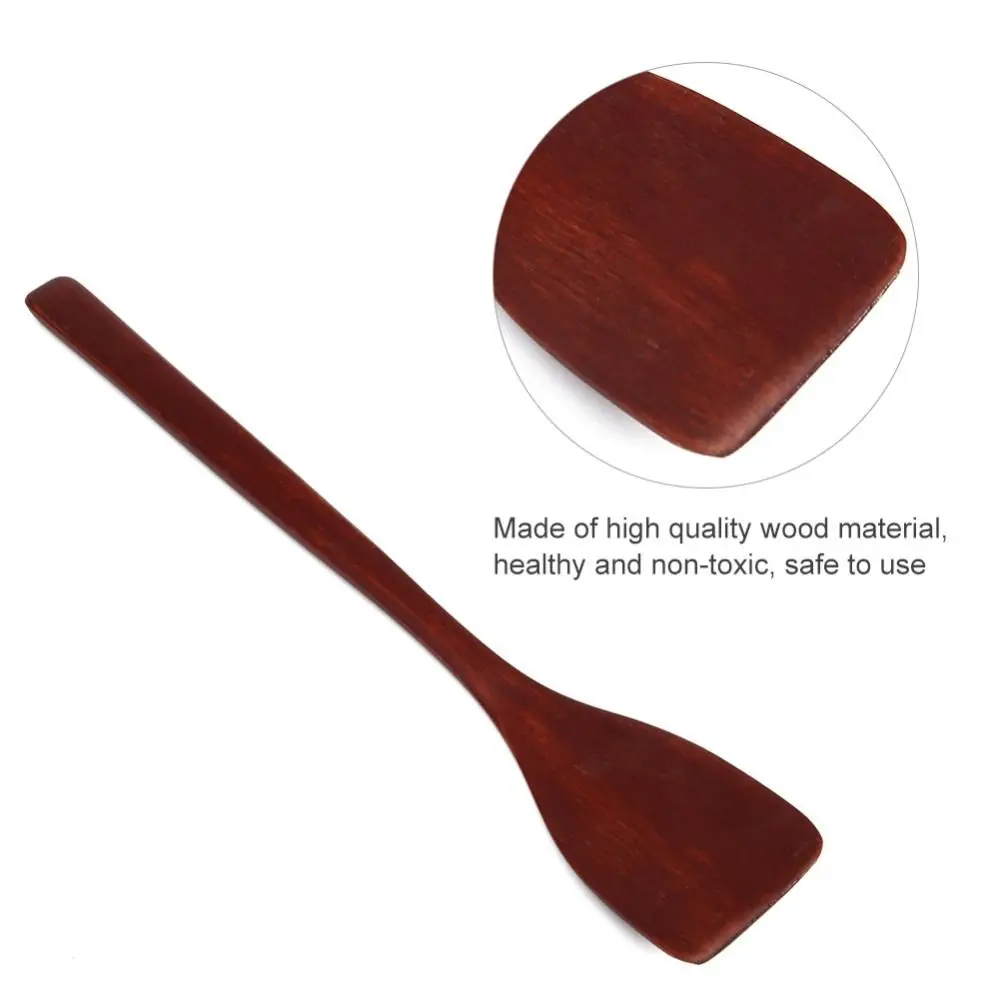 Kitchen Utensils No Stick Wooden Spatula High Heat Sturdy Wooden Turner Premium Flat Frying Spatula Stir-Fry