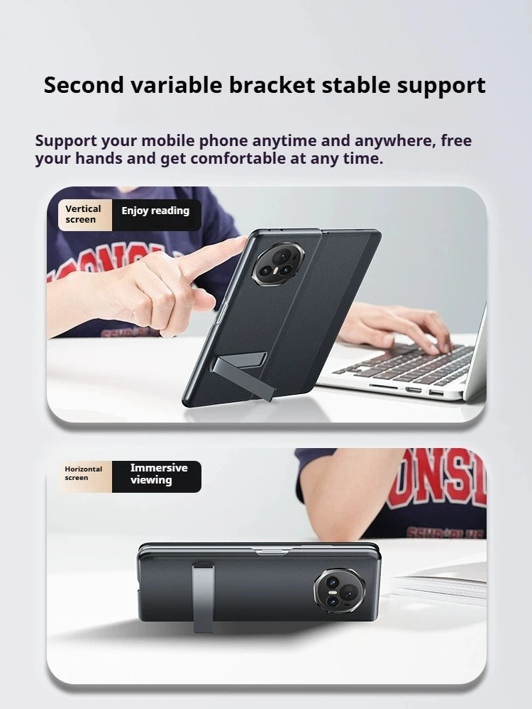 

Deluxe Genuine Leather Flip Phone Case for Honor Magic V3 Case New folding smart display with bracket case for Honor Magic Vs3