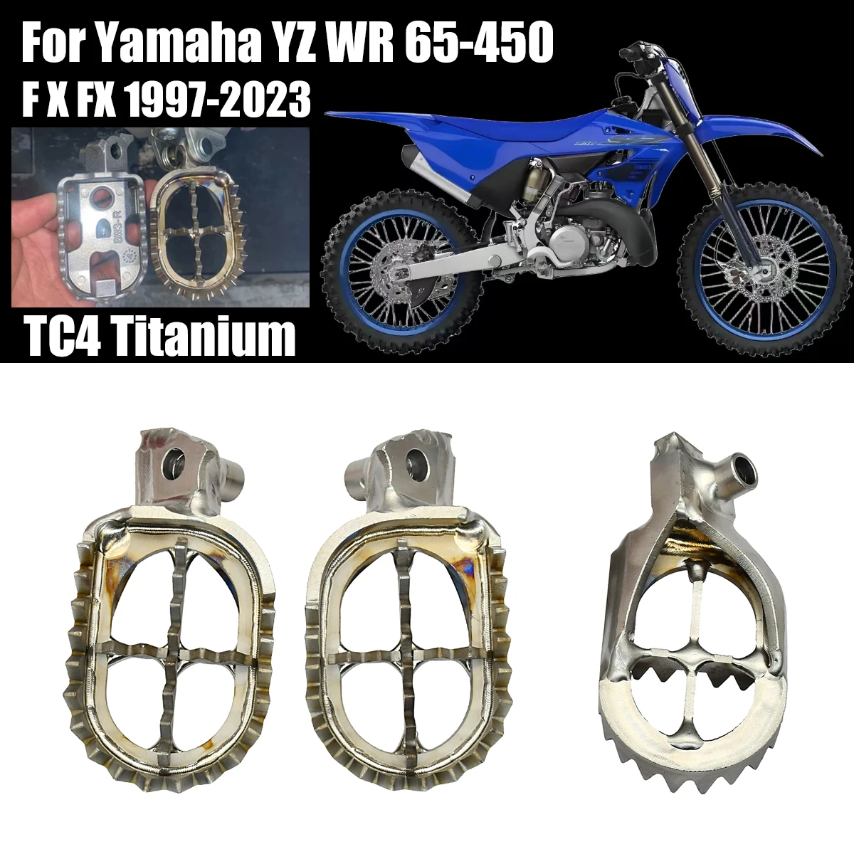 

For Yamaha Motorcycle Titanium Alloy TC4 Foot Rest Pegs Footrest Footpeg YZ125 YZ250 YZ250F YZ450F WR250F WR450F YZ 125 250 X FX