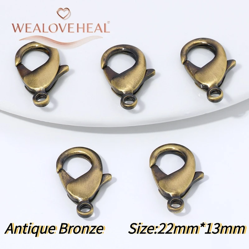 armband verschluss，22mm 26,5mm Vintage Antik-Bronze Messingbeschichtete Karabinerverschlüsse Haken DIY Schmuckzubehör für Armband- und Halsketten-Herstellung – Detail 20
