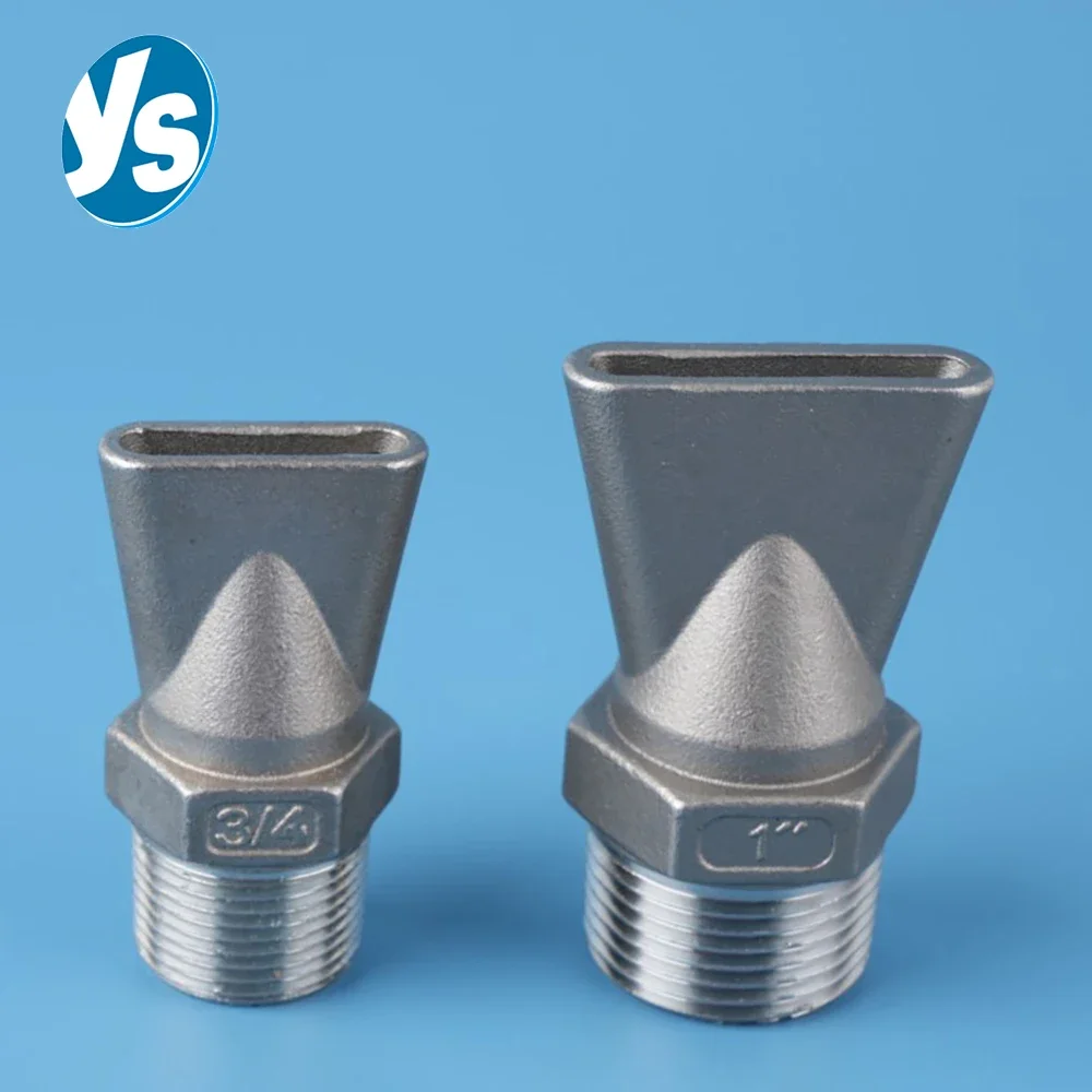 Stainless Steel Flat Mouth Duckbill Type High Impact Spray Nozzle Of 1/4 3/8 1/2 3/4 1 Inch Strong Air Spray Drying Nozzle